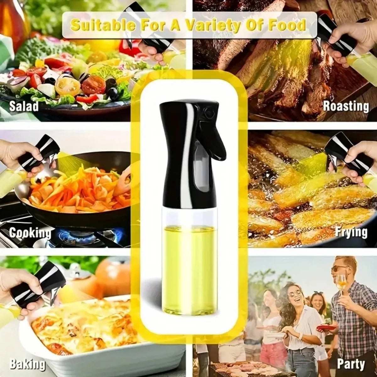 3Pcs Grande, Médio e Pequeno Tamanho Combinação Spray Garrafa Azeite de Oliva Óleo de Cozinha Spray Adequado para Cozinha Família Churrasco