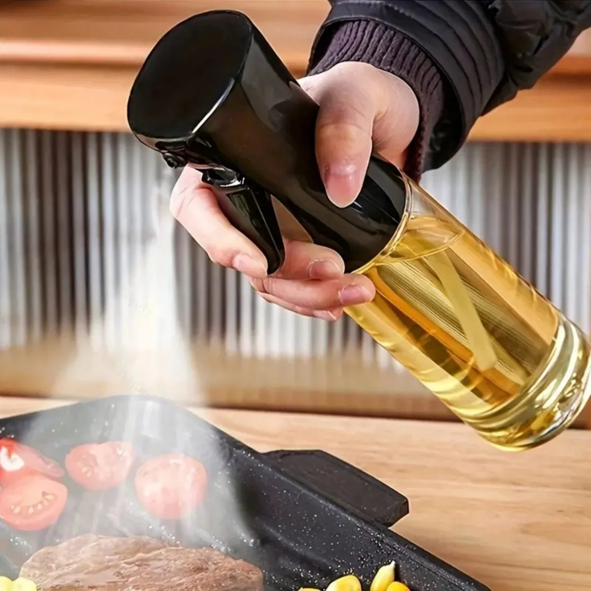 3Pcs Grande, Médio e Pequeno Tamanho Combinação Spray Garrafa Azeite de Oliva Óleo de Cozinha Spray Adequado para Cozinha Família Churrasco