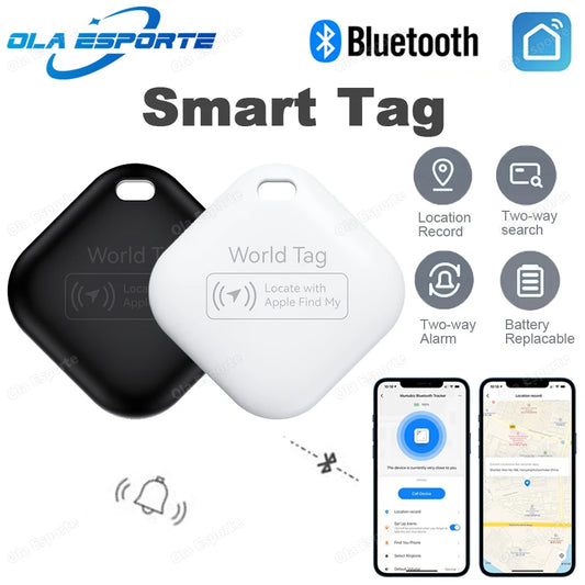 Rastreador GPS de etiqueta inteligente de longa distância para localizador de chaves de etiqueta de ar, carteira para animais de estimação, bicicleta, alarme anti-perda, mini localizador, funciona com iOS Find My