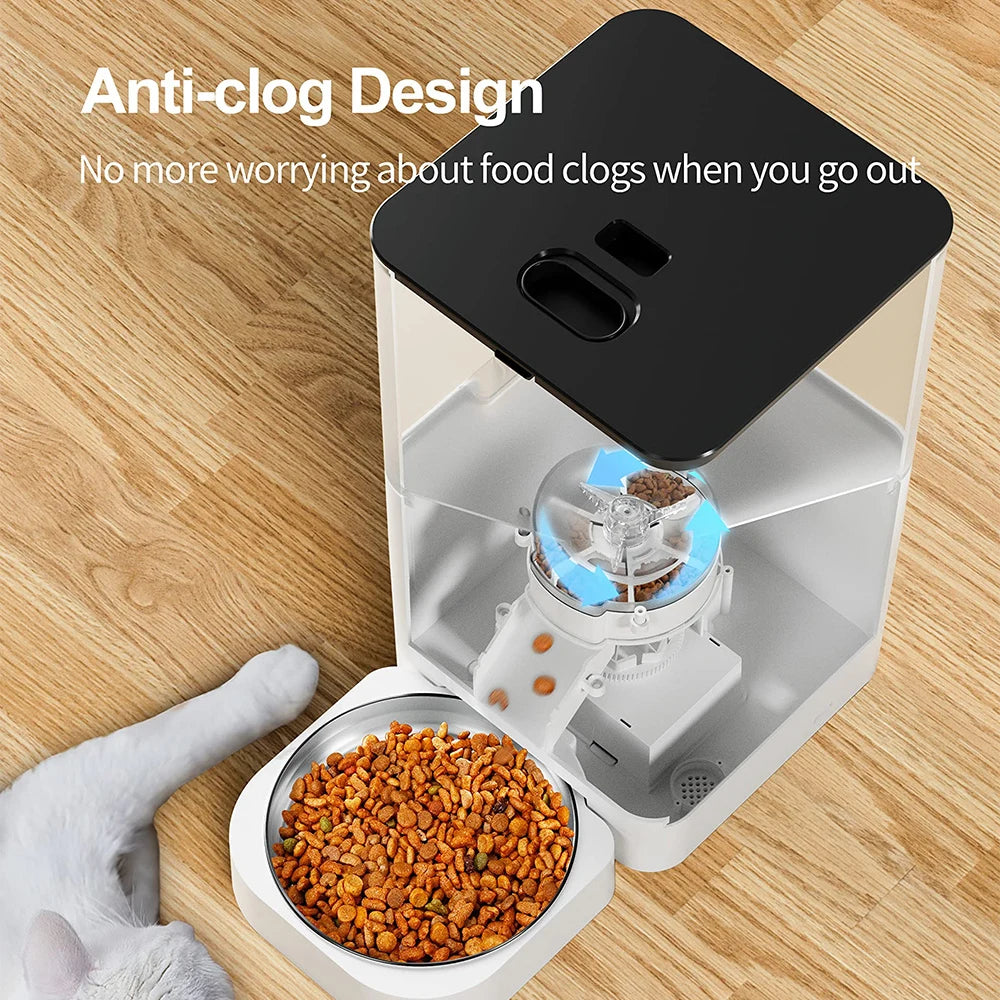 Alimentador automático para animais de estimação Tuya, grande capacidade, aplicativo, alimentador inteligente para gatos, dispensador de comida lenta para cães com WIFI, temporizador de voz, fornecimento de alimentação para animais de estimação