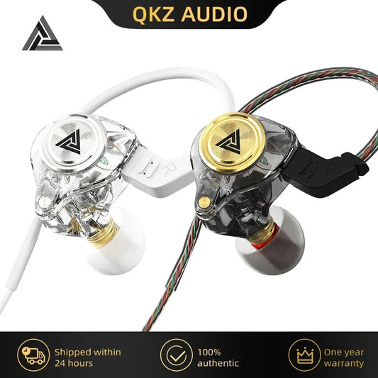 QKZ AK3 FiLe Fone de ouvido com fio com microfone HiFi Monitor de música Fones de ouvido com cancelamento de ruído Fone de ouvido para jogos esportivos Fones de ouvido