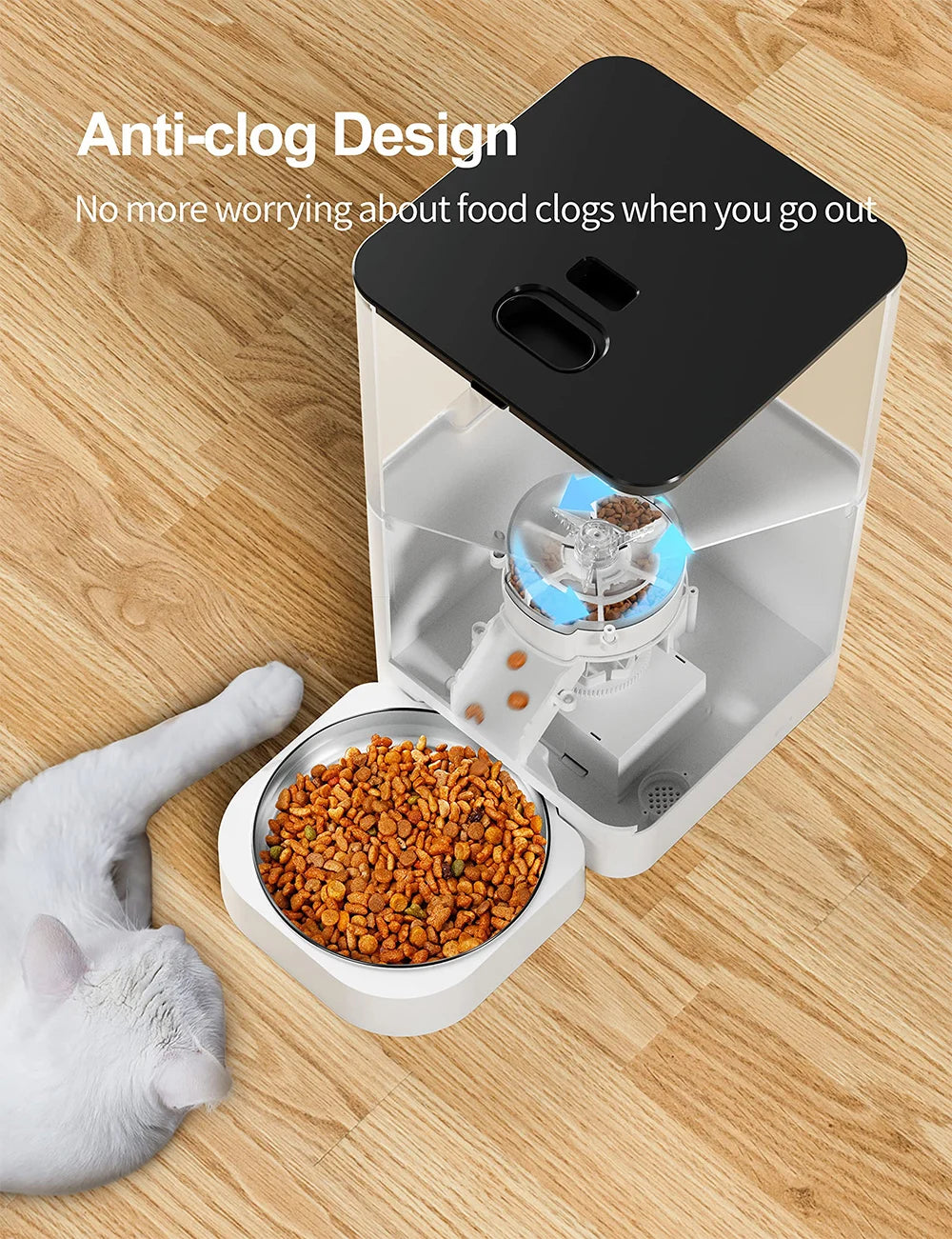 Alimentador automático para animais de estimação Tuya, grande capacidade, aplicativo, alimentador inteligente para gatos, dispensador de comida lenta para cães com WIFI, temporizador de voz, fornecimento de alimentação para animais de estimação