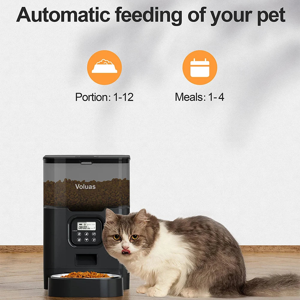 Alimentador automático para animais de estimação Tuya, grande capacidade, aplicativo, alimentador inteligente para gatos, dispensador de comida lenta para cães com WIFI, temporizador de voz, fornecimento de alimentação para animais de estimação