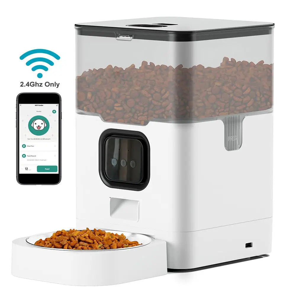 Alimentador automático para animais de estimação Tuya, grande capacidade, aplicativo, alimentador inteligente para gatos, dispensador de comida lenta para cães com WIFI, temporizador de voz, fornecimento de alimentação para animais de estimação